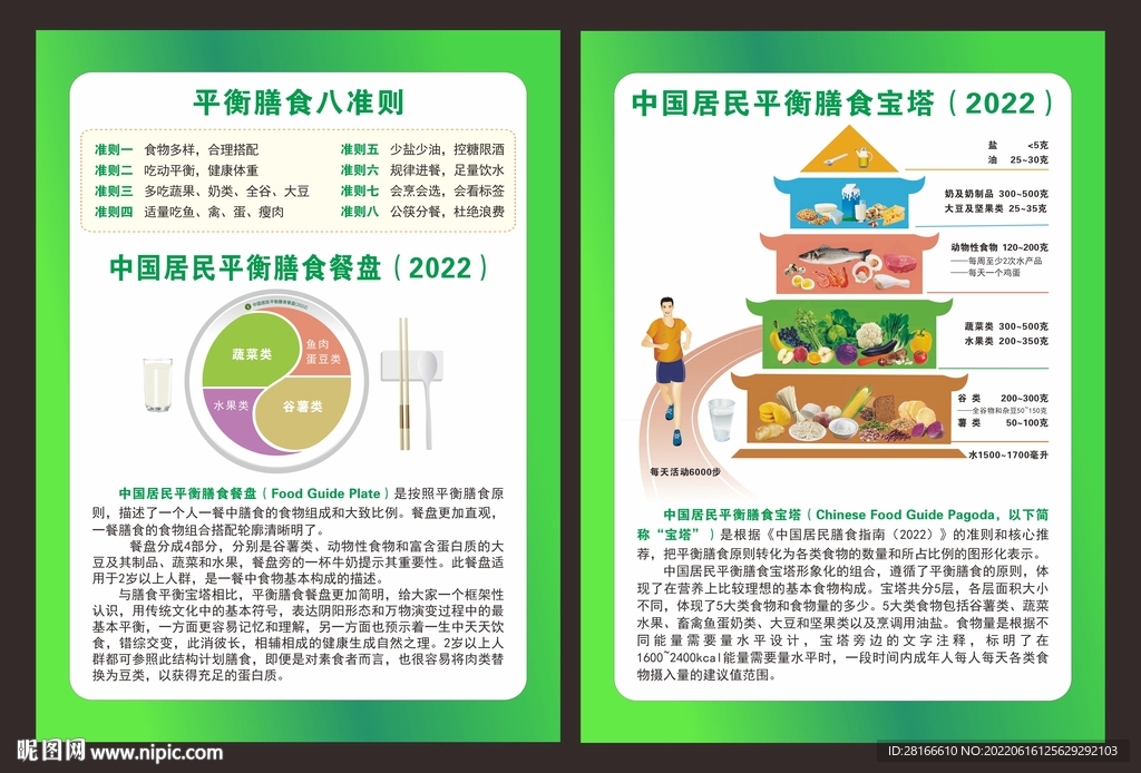 中国居民平衡膳食宝塔 餐盘海报