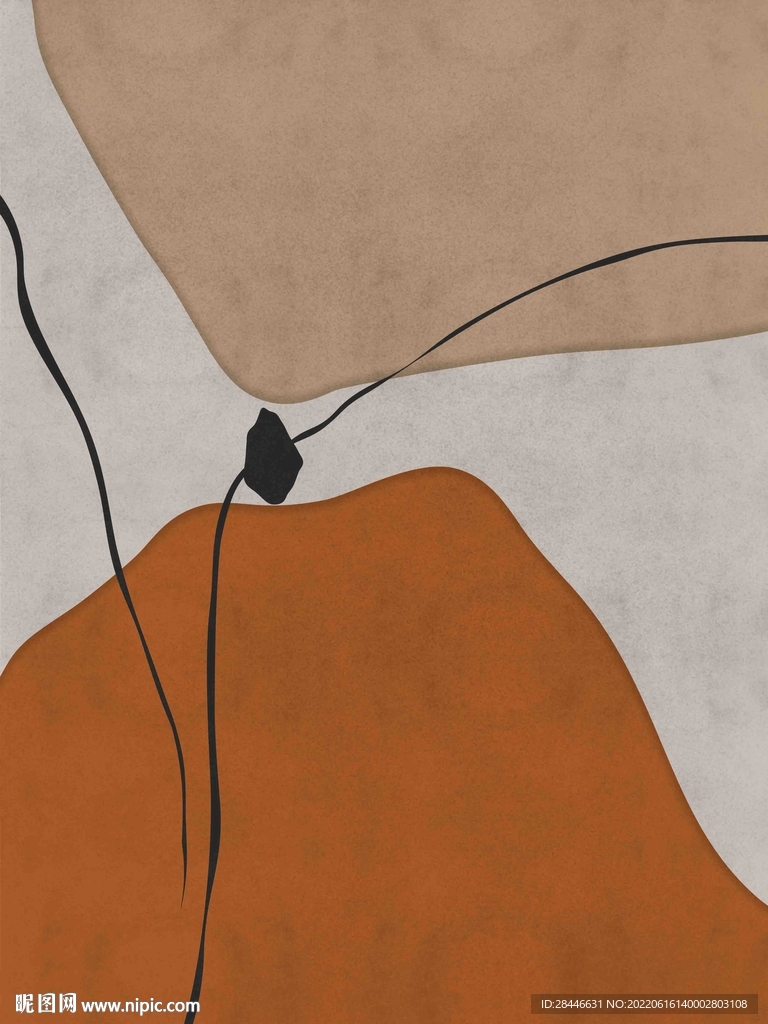 侘寂风肌理玄关画 