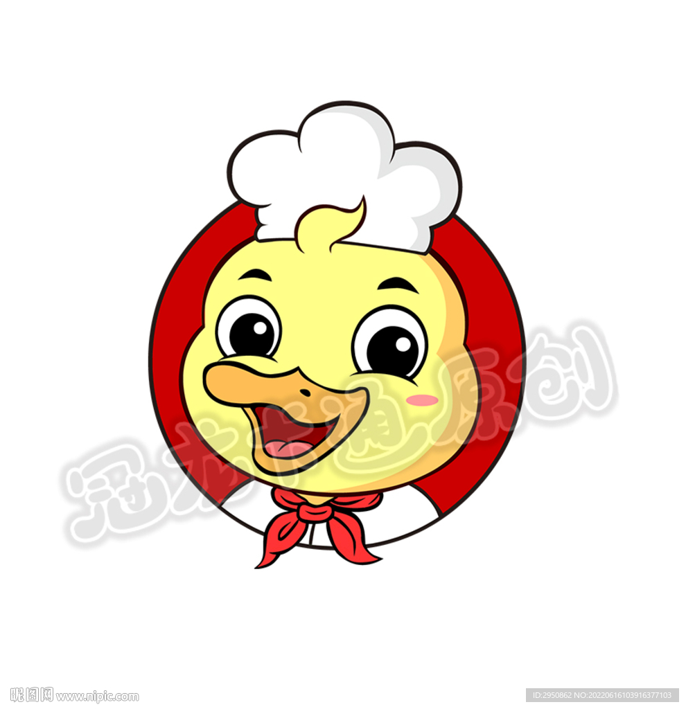 卡通小鸭子厨师头像版