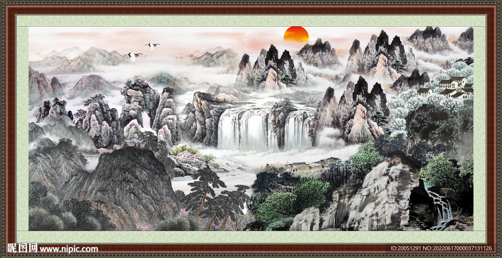 山水中堂画 