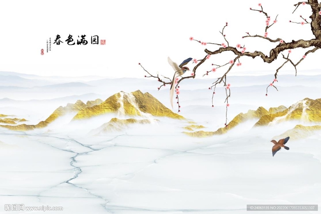 花鸟背景墙