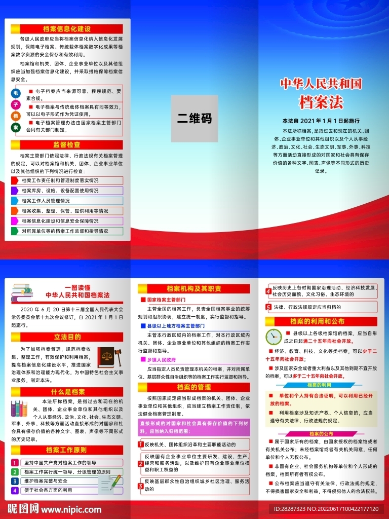 中华人民共和国档案法三折页