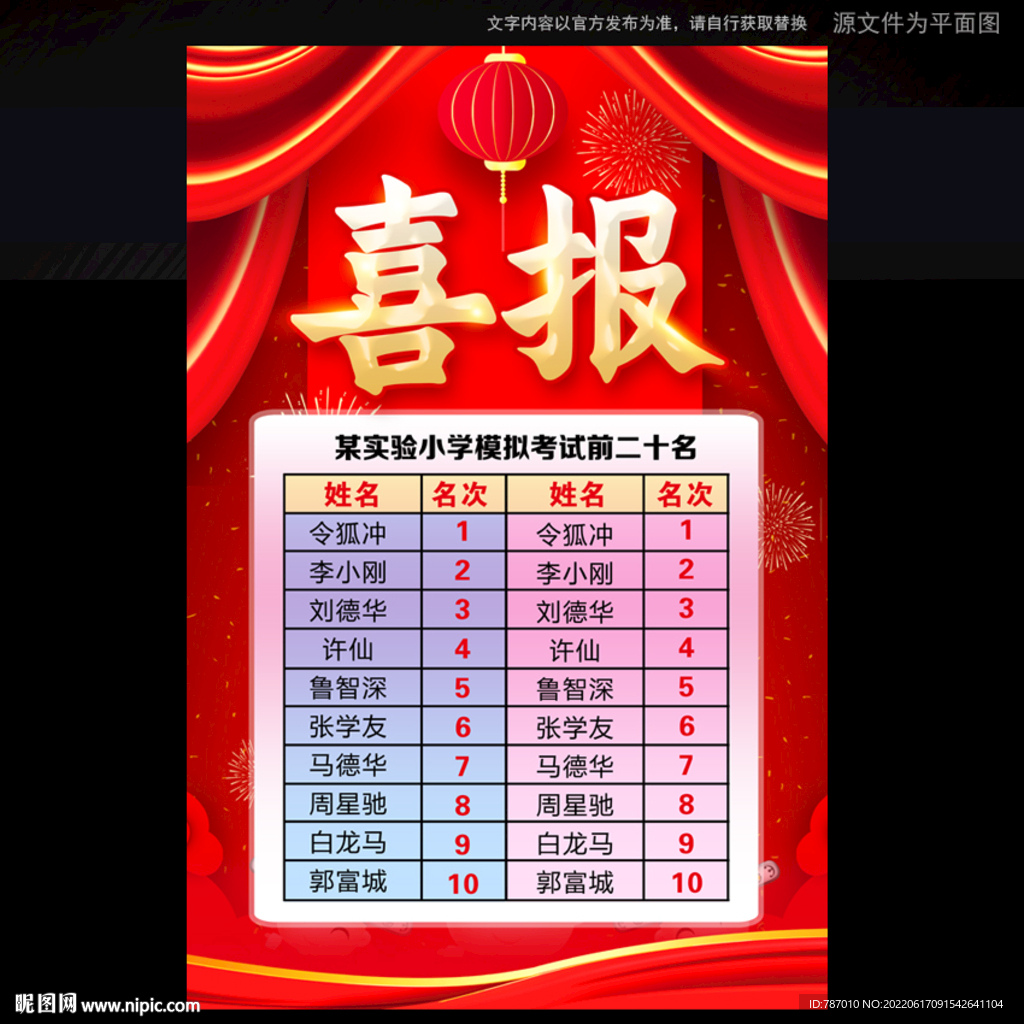 喜报