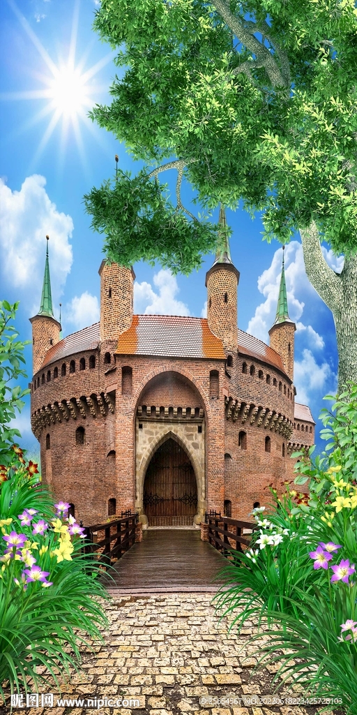 城堡走道玄关壁画