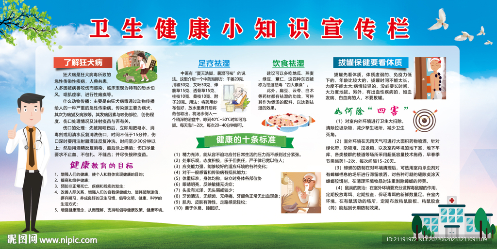 卫生健康小知识宣传栏