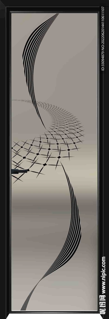 高清分层透明底平开门打印图