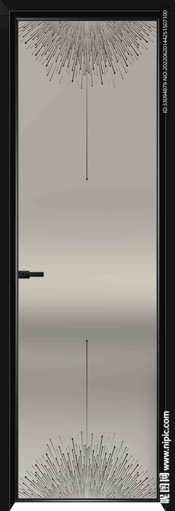 高清分层透明底平开门打印图