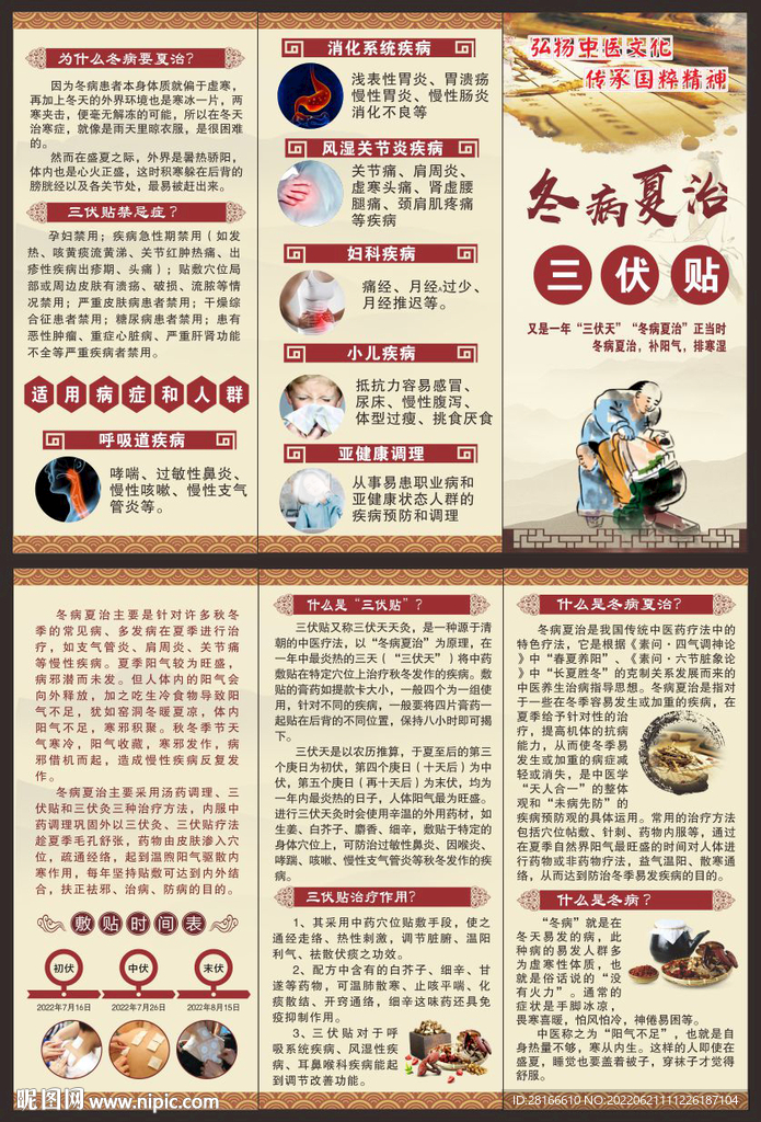 中医三伏天三折页