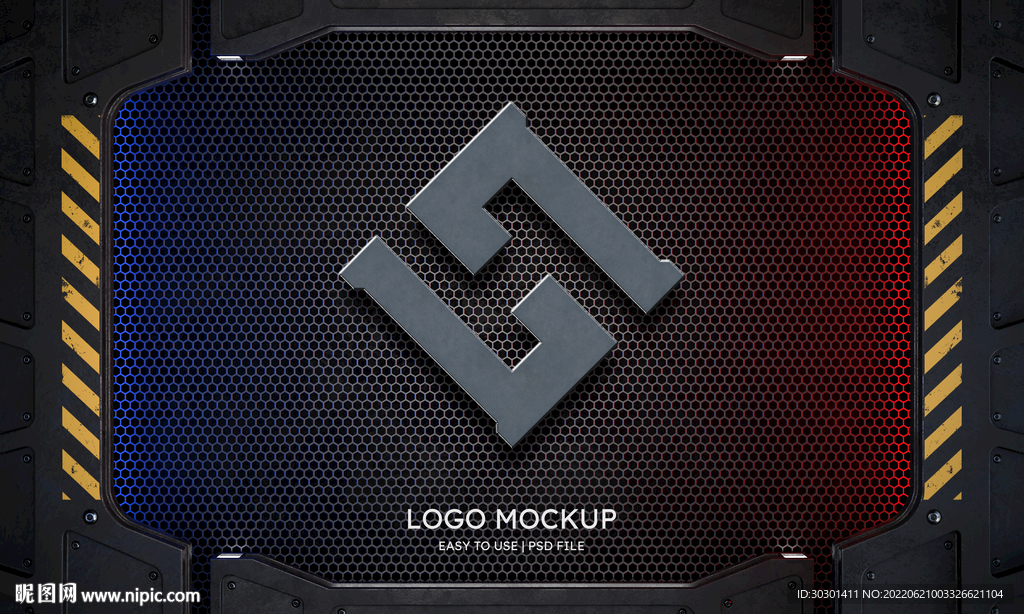 黑色科技机械logo海报标签
