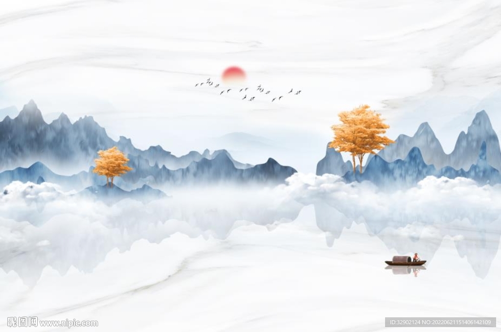 山水背景墙