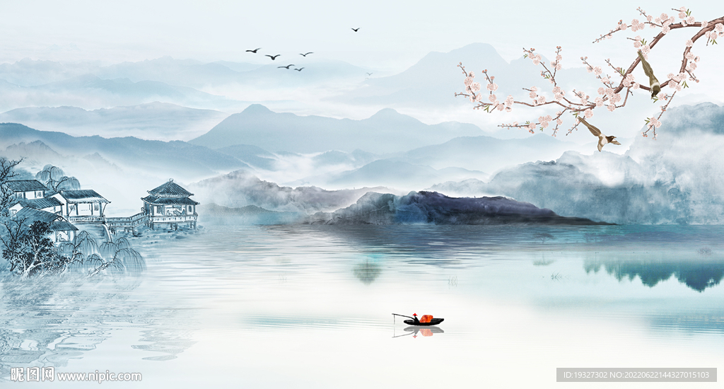 新中式水墨山水画