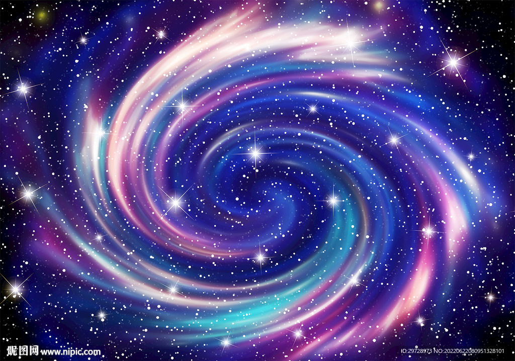彩色旋涡星系