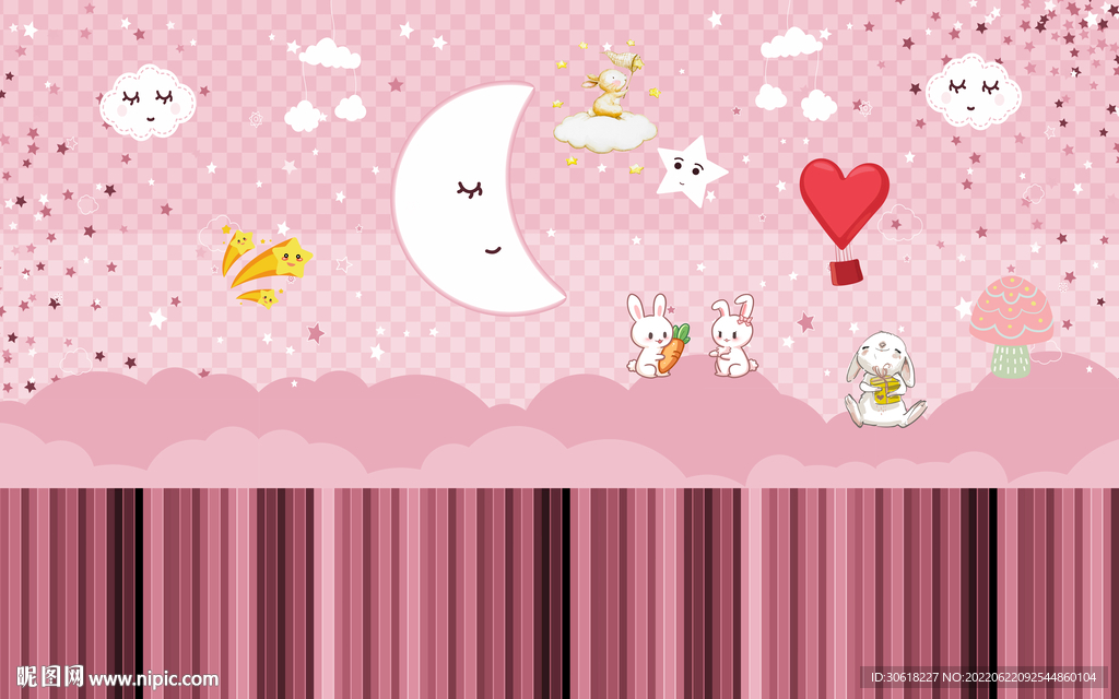 卡通儿童房背景墙