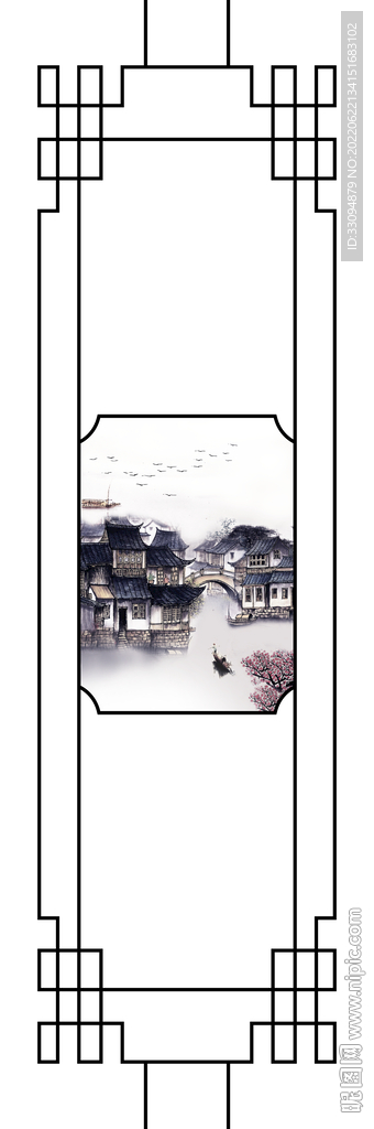 高清分层透明底平开门打印图