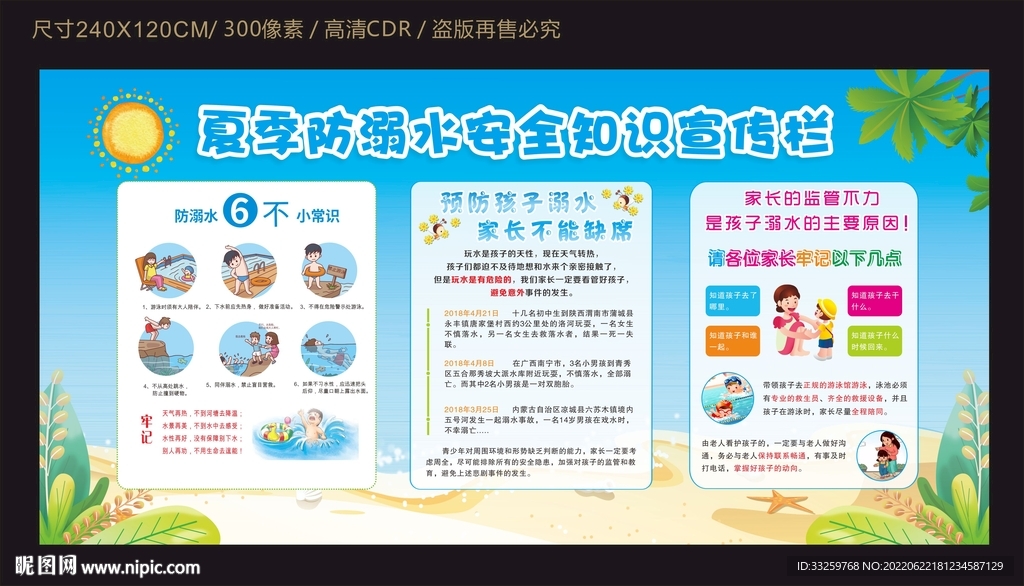 夏季防溺水宣传栏
