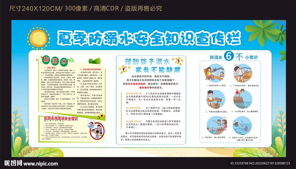 游泳防溺水宣传栏