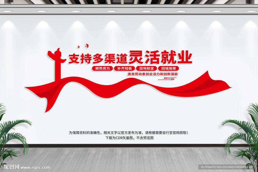 多渠道灵活就业文化墙