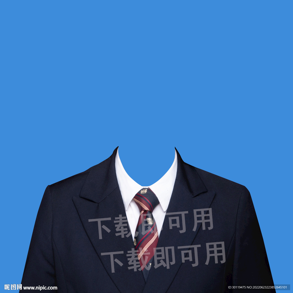 女士红色领带黑色西装正装