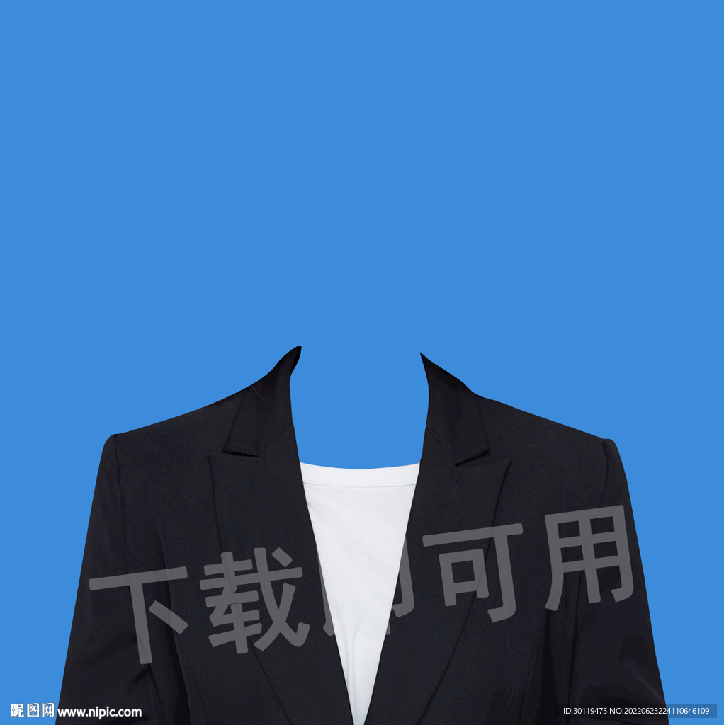 女士黑色西装衣服模板