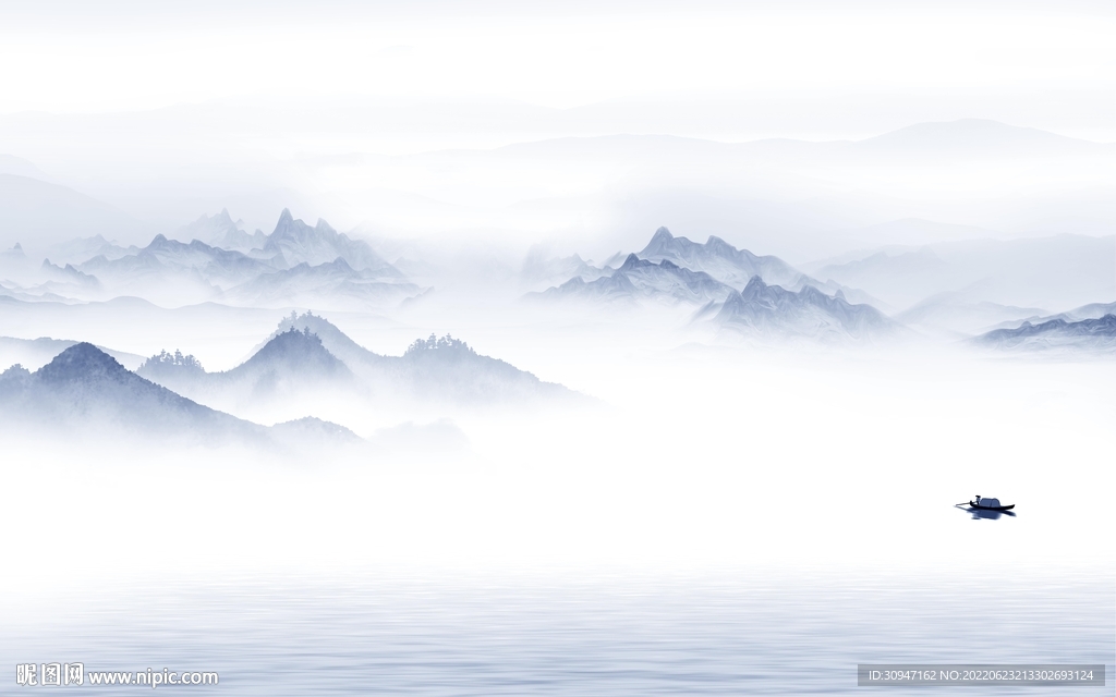 爆款风景中式山水 TIf分层