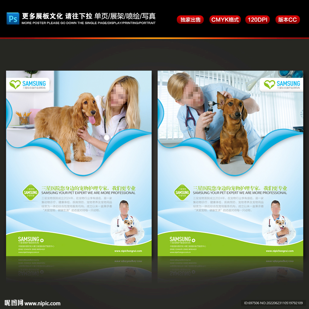 宠物美容医院广告宣传展板设计