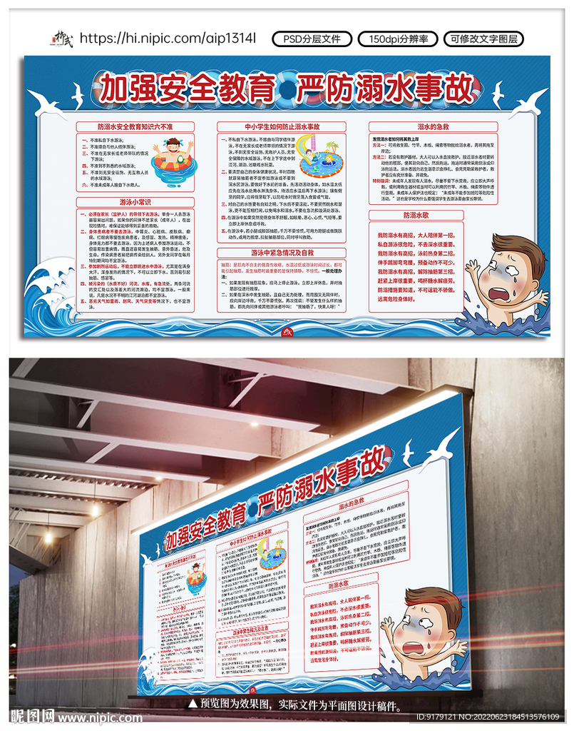 防溺水安全知识宣传栏