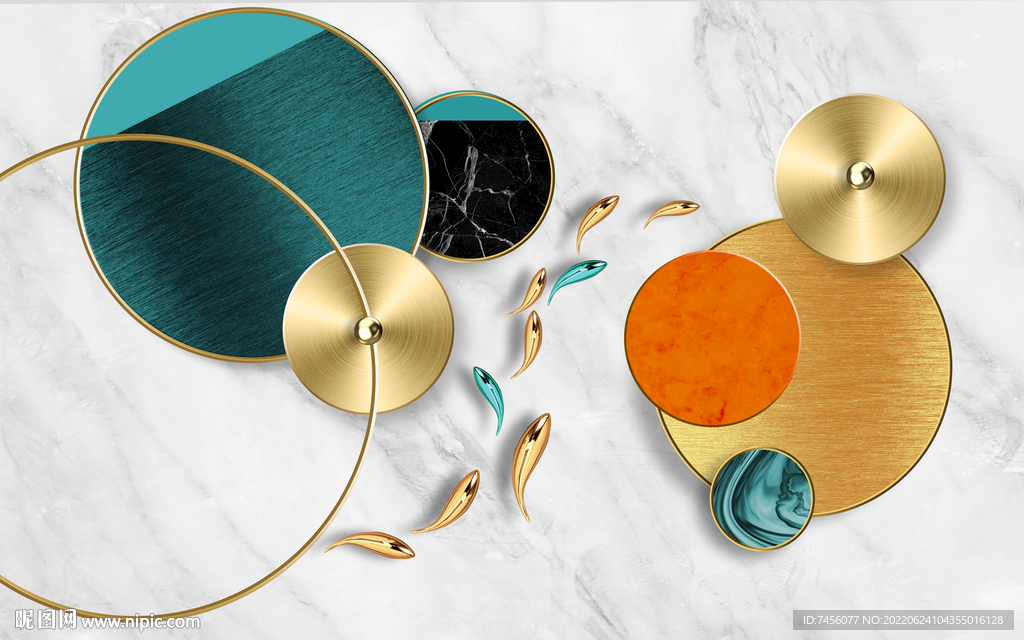 九鱼图时尚圆背景墙