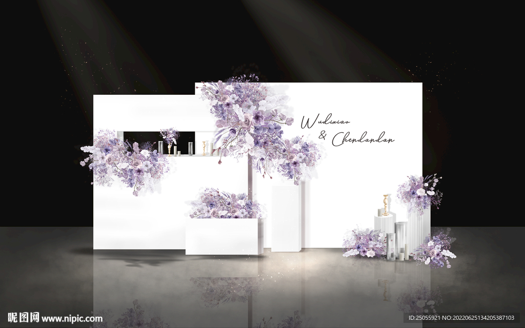 紫白色秀场风婚礼