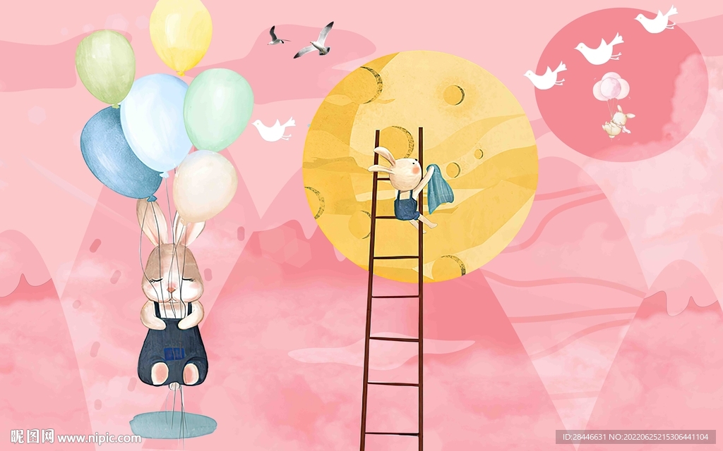 卡通儿童房背景墙