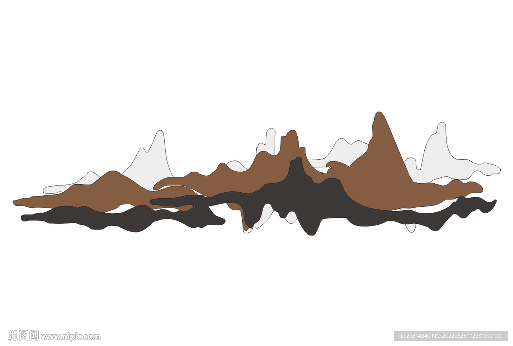 线条山水图案