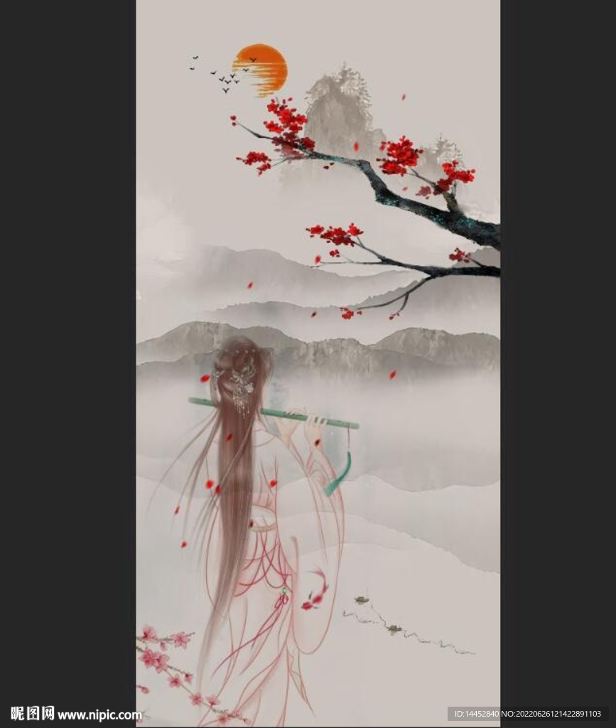   美女 梅花