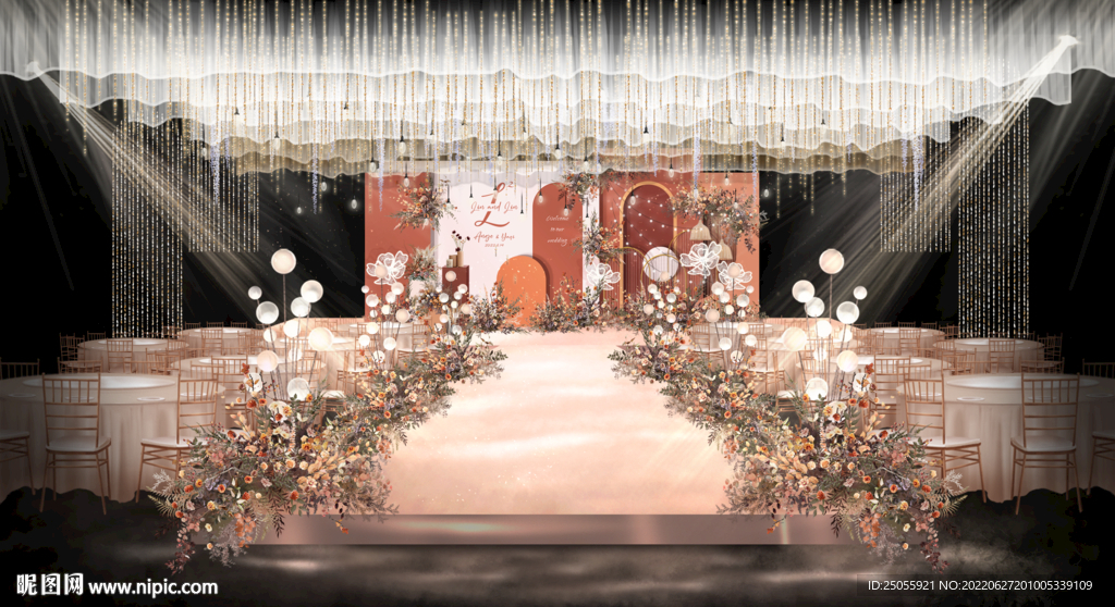 秋色简约莫兰迪橙婚礼