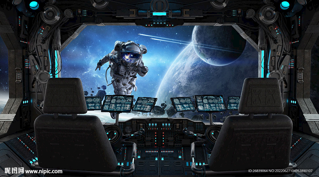 太空宇宙星球背景墙