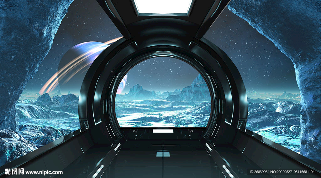 3D立体宇宙星球背景墙