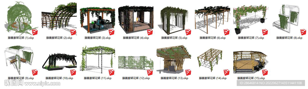 藤曼花架SU模型