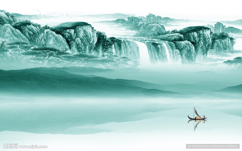 最新高清客厅山水 TIf分层