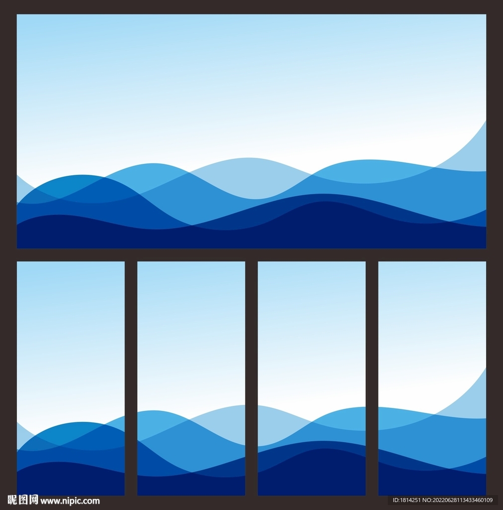 蓝色曲线背景