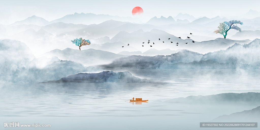 江山如画山水画