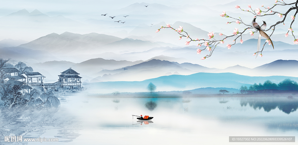 简约风景中式山水 