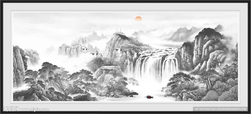 江山如画山水画