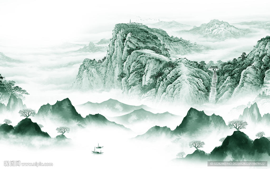最新 客厅新款山水 TIf分层