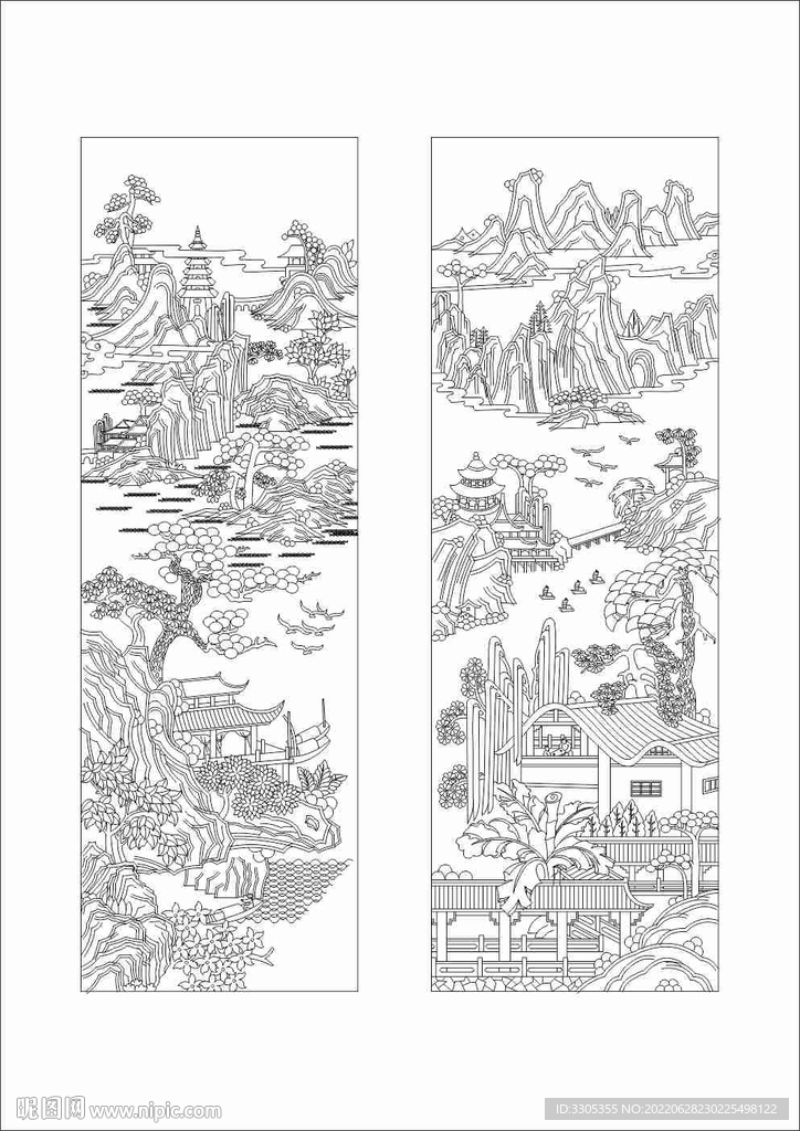 山水线条图