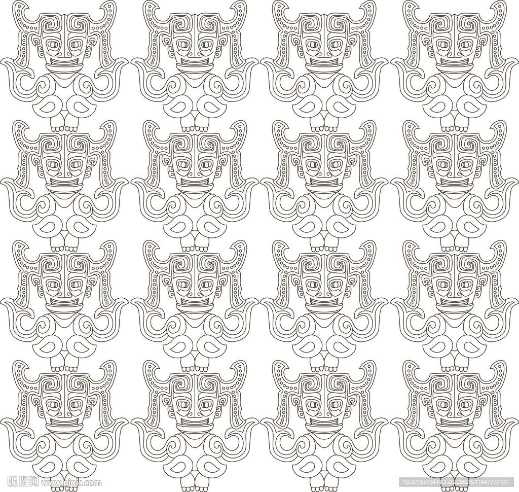 三星堆图案底纹