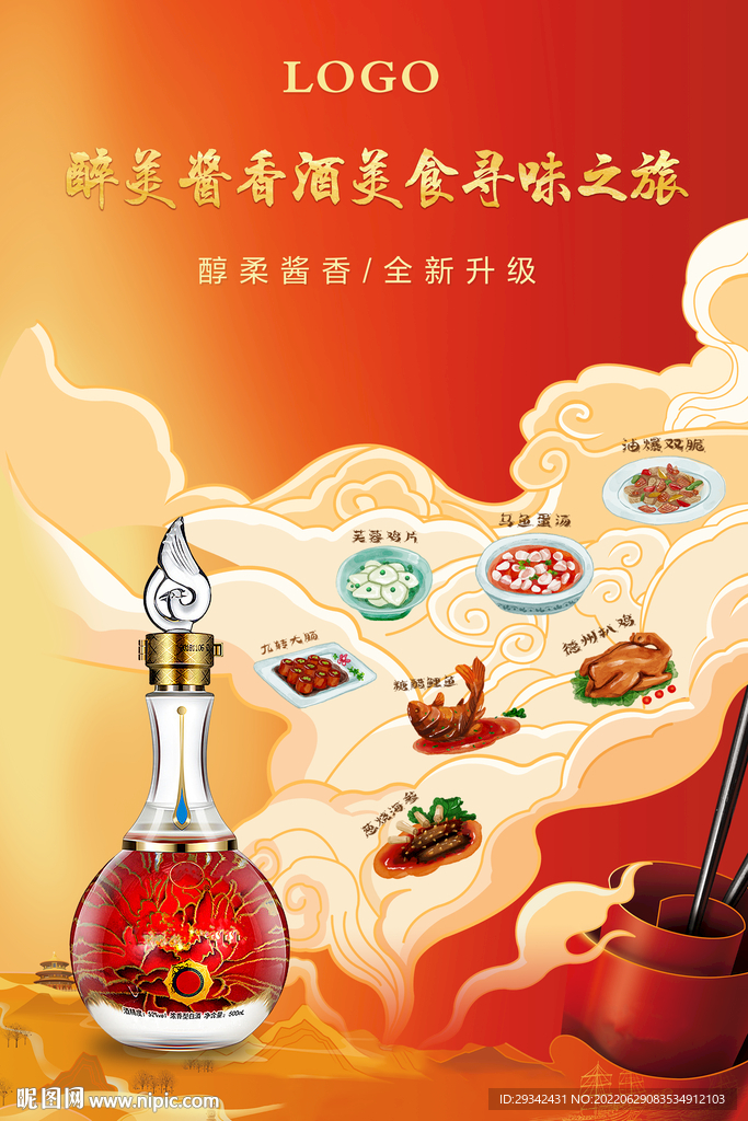 酱香浓香白酒美食寻味之旅海报