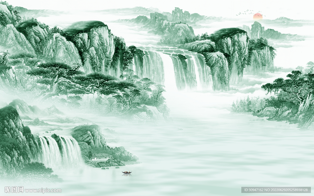 新款客厅风景山水 TIf分层