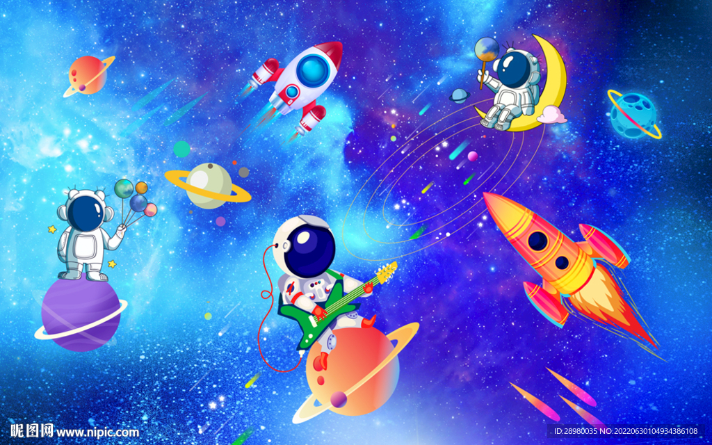 卡通星球宇航员