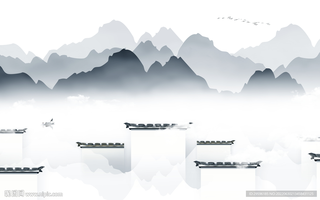 徽派最新意境山水 TIf分层