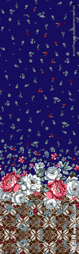 连衣裙定位大花