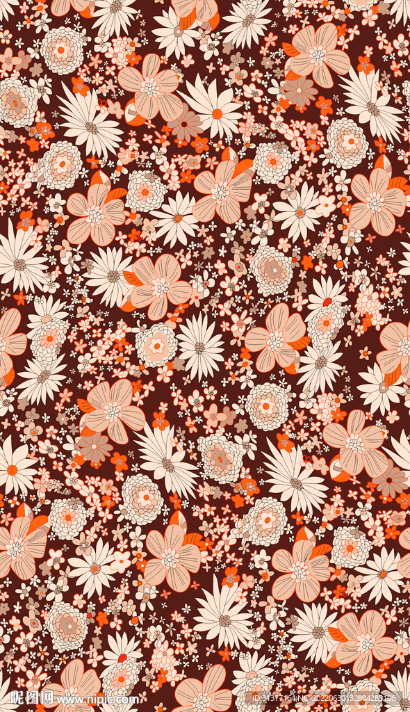 满版色块小碎花