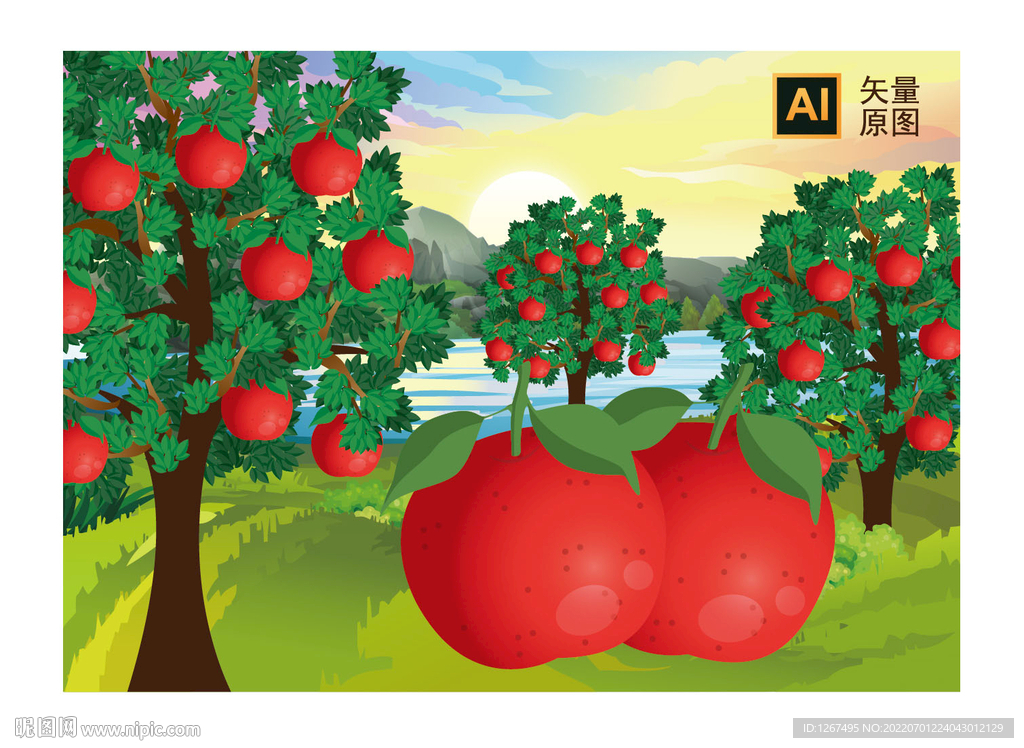 苹果插画